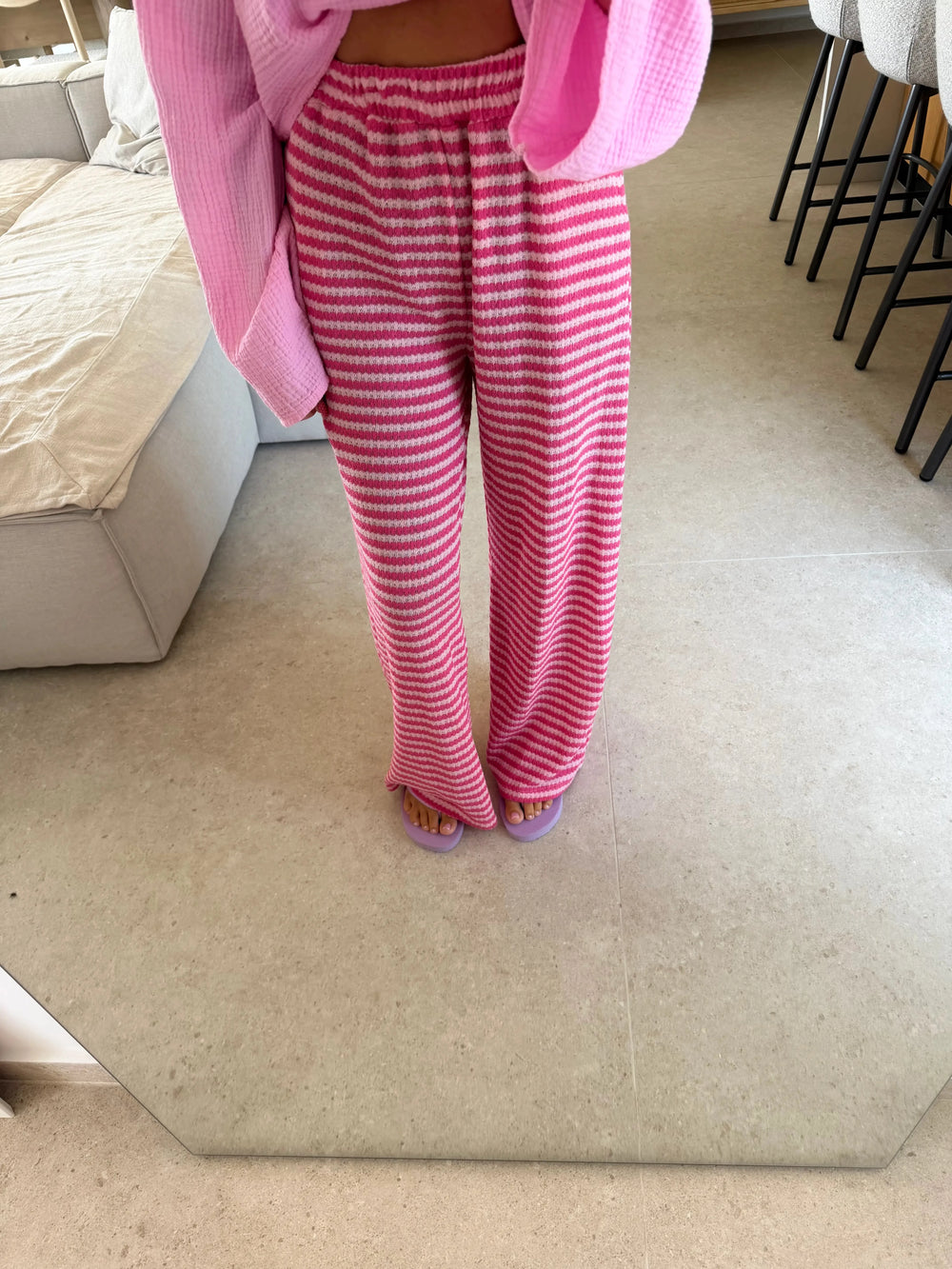 Strickhose gestreift - Pink/Rosa Hose Lisas Boutique 