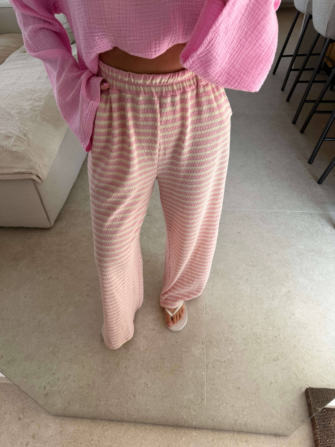 Strickhose gestreift - Rosa Hose Lisas Boutique 