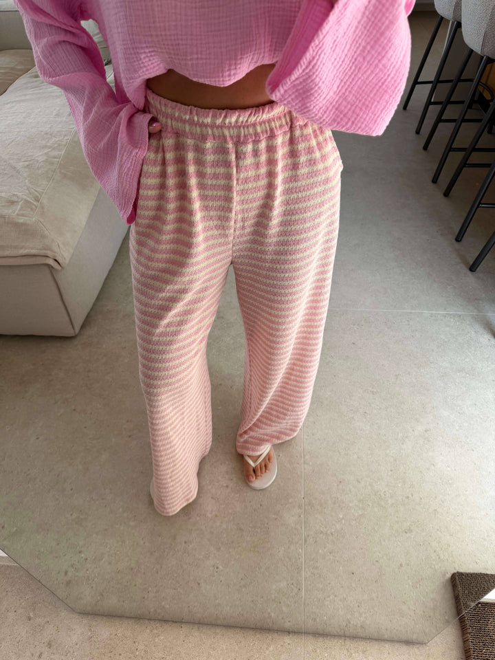 Strickhose gestreift - Rosa Hose Lisas Boutique 