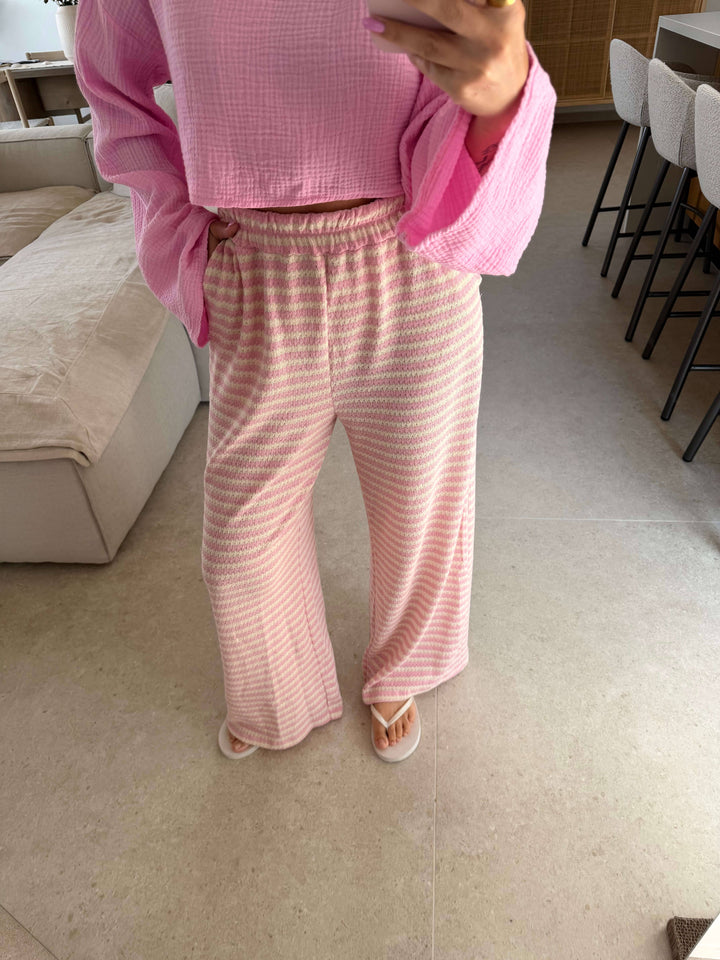 Strickhose gestreift - Rosa Hose Lisas Boutique 