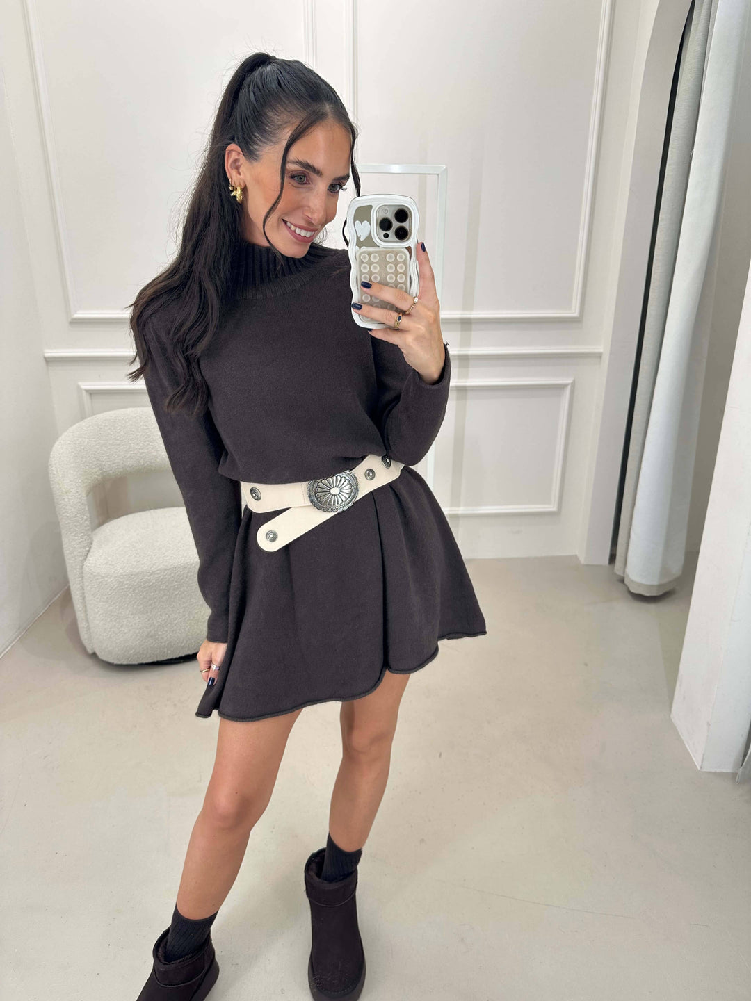 Strickkleid – Braun Pullover Lisas Boutique 