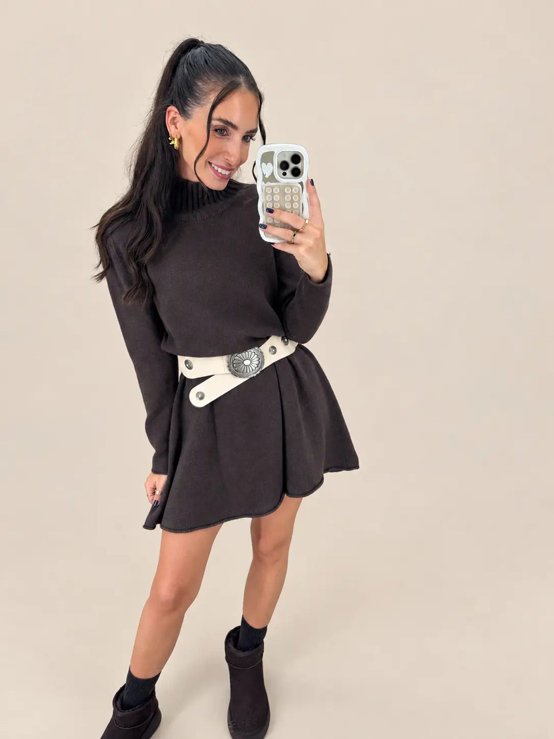 Gebreide jurk dames in Bruin | Lisa’s Boutique