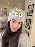 Strickmütze Smiley Beige