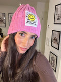 Strickmütze Smiley Pink