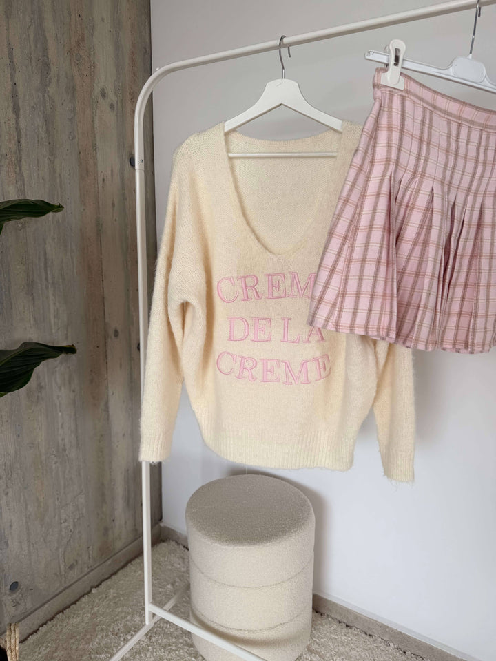 Strickpullover „Crème de la Crème“ – Creme/Rosa Pullover Lisas Boutique 