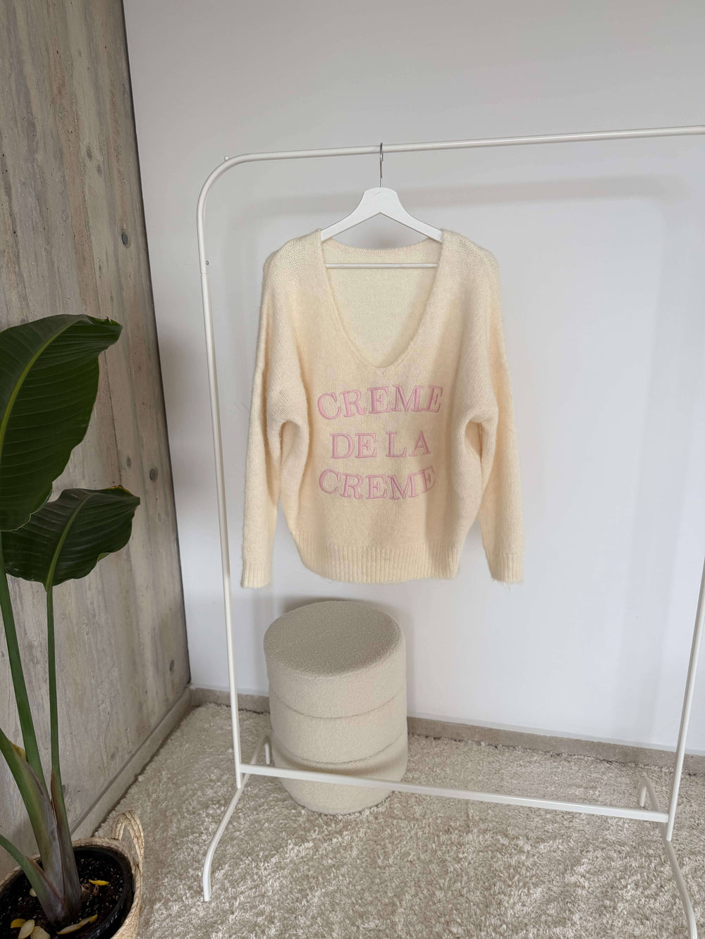 Strickpullover „Crème de la Crème“ – Creme/Rosa Pullover Lisas Boutique 