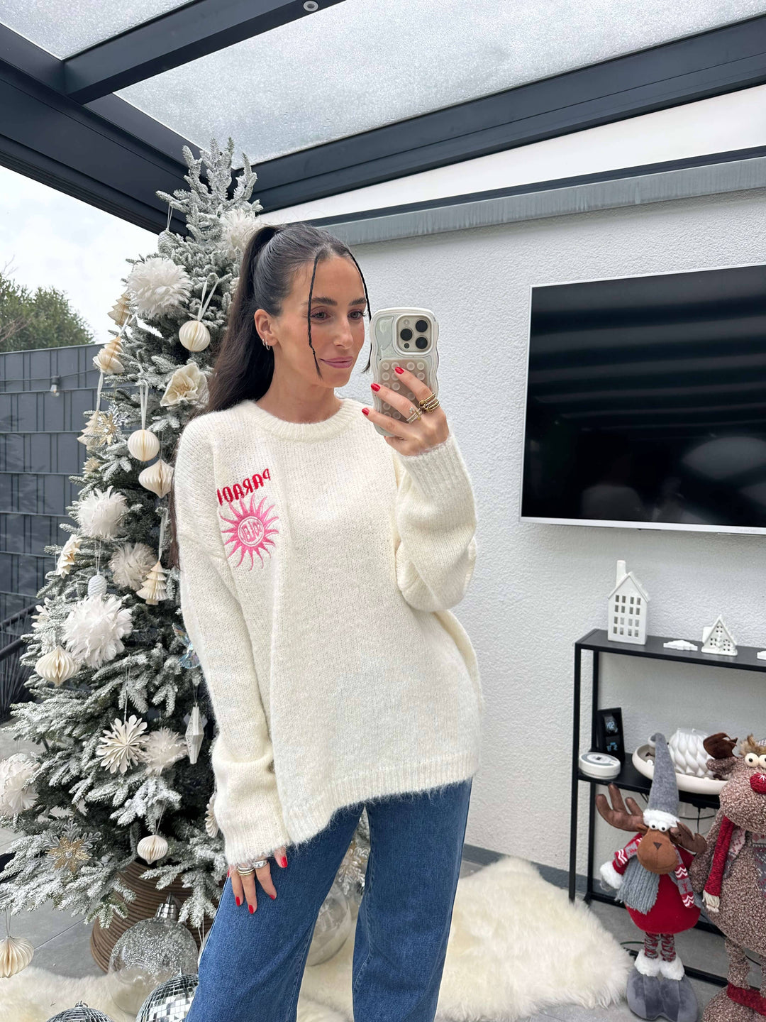 Strickpullover Paradise Creme Strickjacke Lisas Boutique 