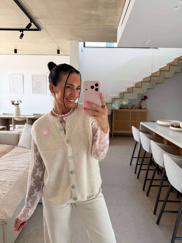 Strickweste Soft Touch – Beige Weste Lisas Boutique 