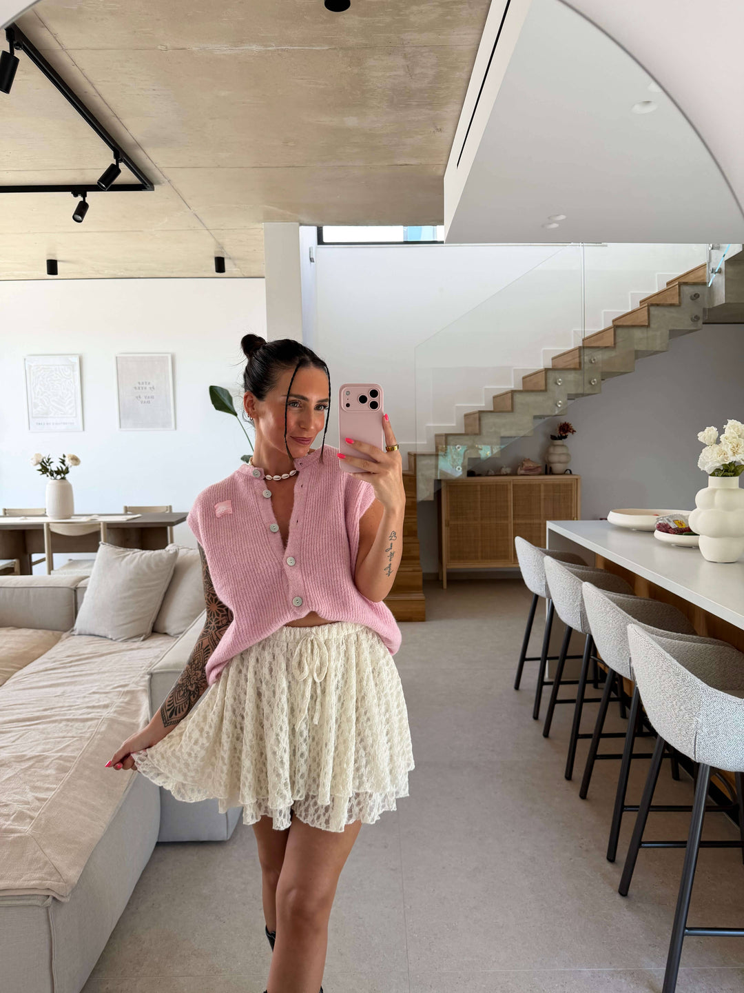 Strickweste Soft Touch – Rosa Weste Lisas Boutique 