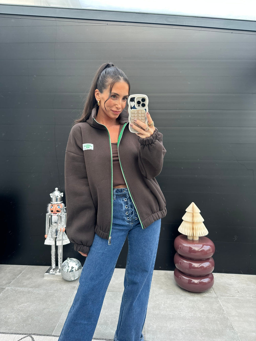 Sweatjacke Braun Sweater Lisas Boutique 