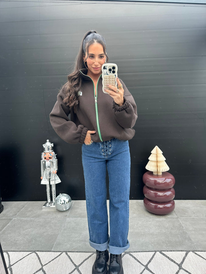 Sweatjacke Braun Sweater Lisas Boutique 