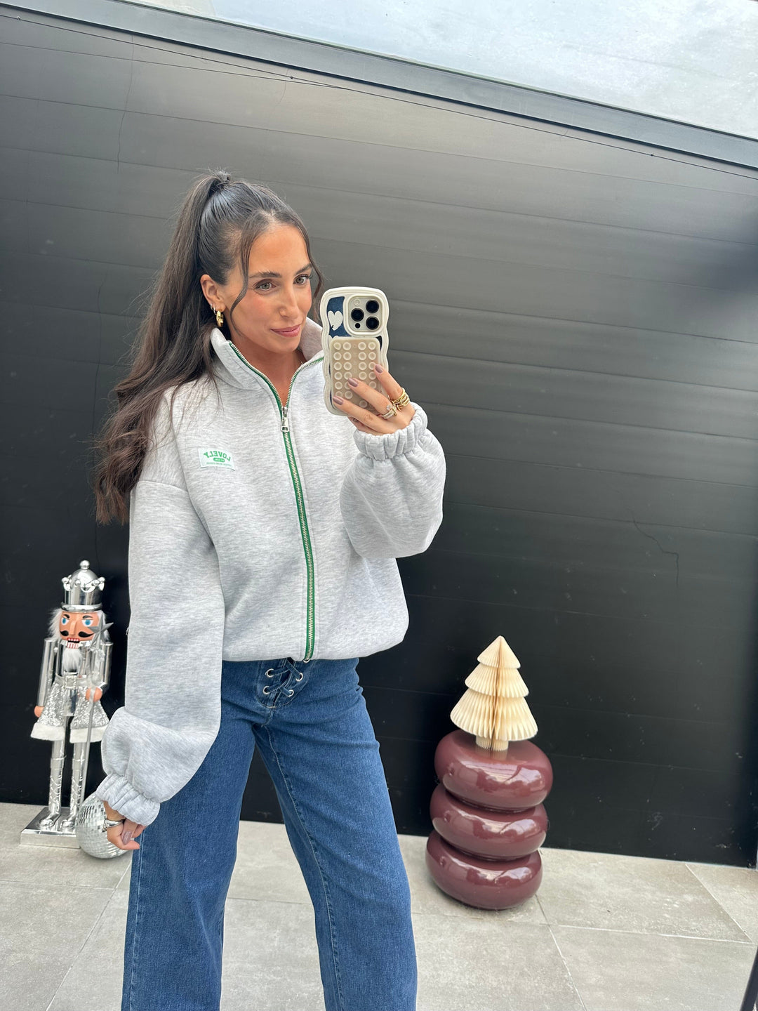 Sweatjacke Grau Sweater Lisas Boutique 
