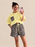 Leopard-Print Shorts – Yellow