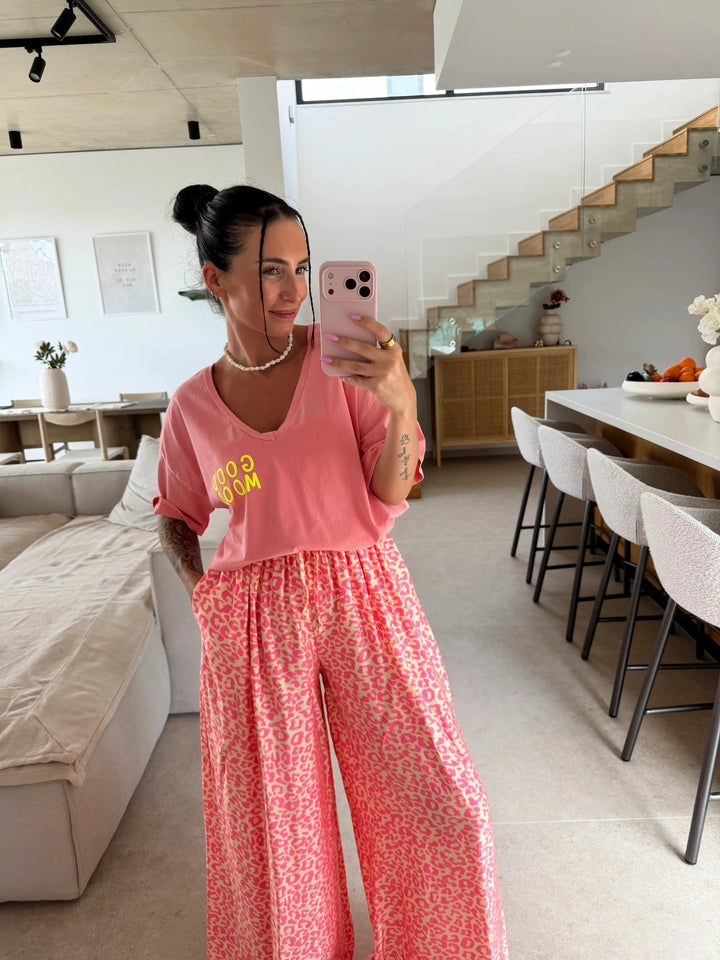 T-Shirt „Good Mood“ - Pink T-Shirt Lisas Boutique 