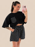 T-shirt met Stippen – Zwart