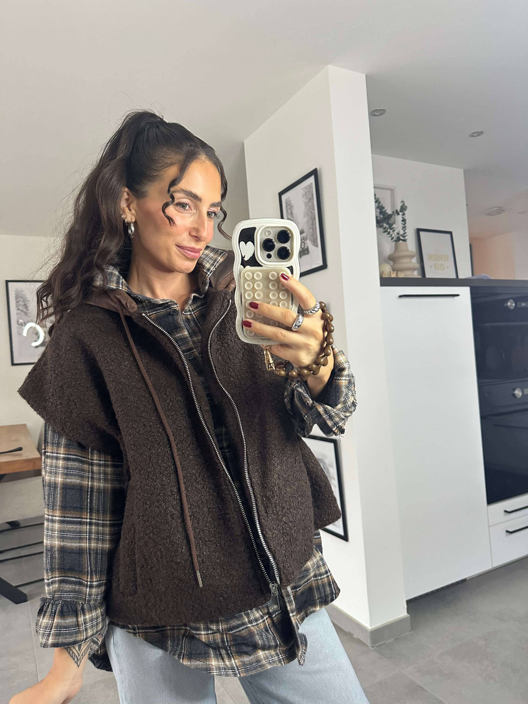 Teddy Weste mit Kapuze Weste Lisas Boutique 