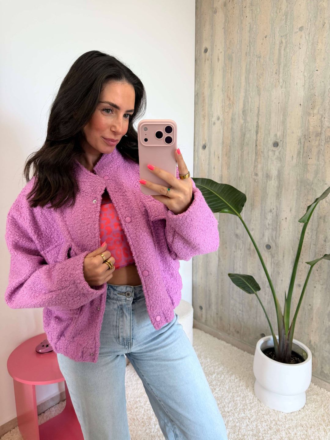 Teddyjacke in Beere Jacke Lisas Boutique 