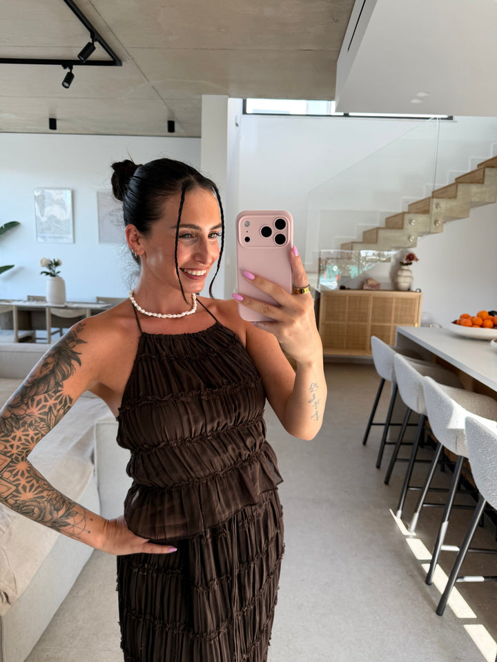 Top Volant - Braun Top Lisas Boutique 