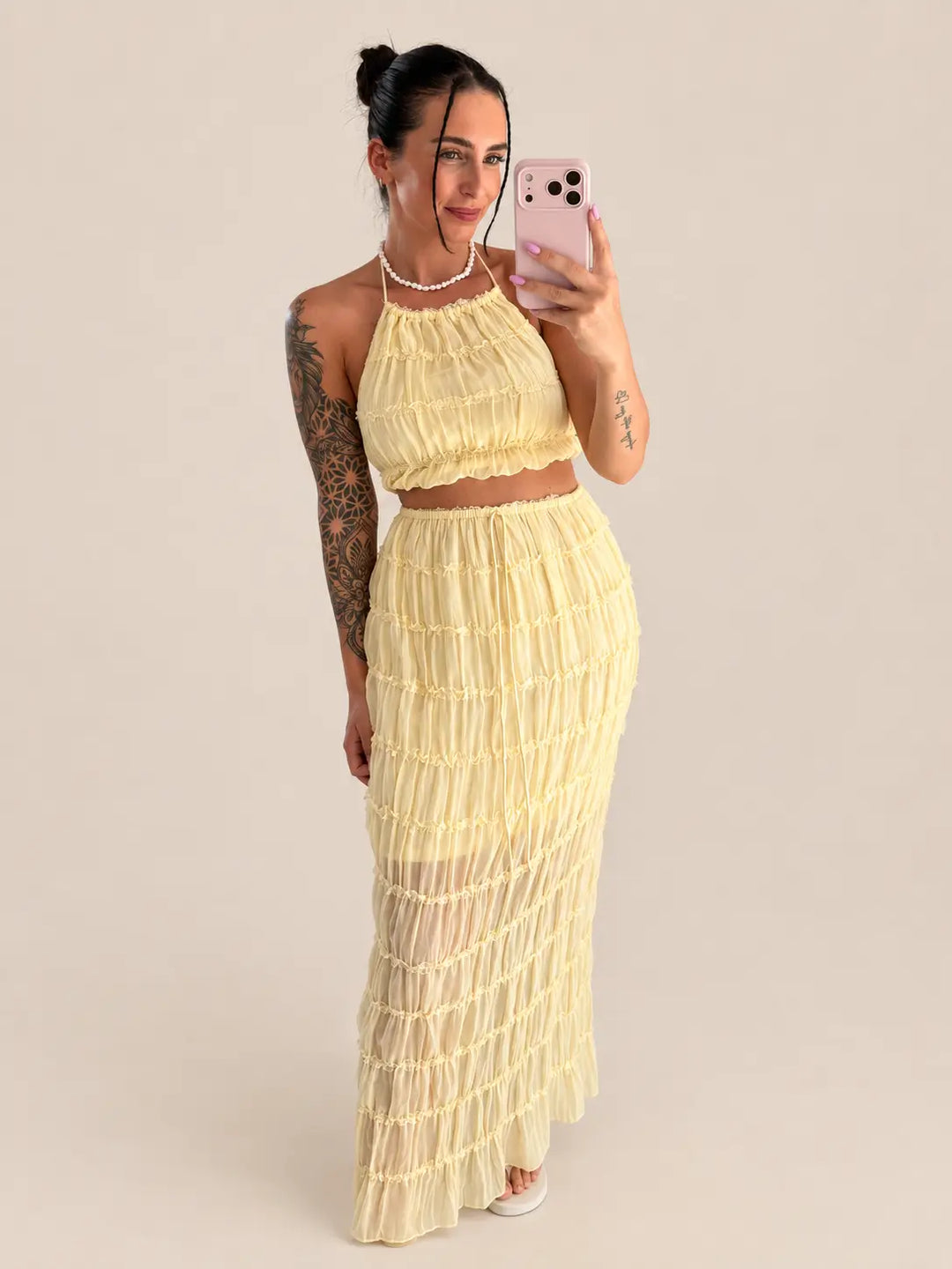 Gelbes Volant Trägertop | Lisa’s Boutique