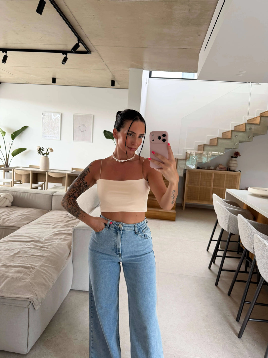 Trägertop - Beige – am Model | Lisa’s Boutique