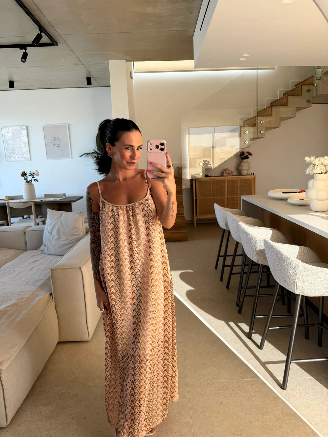 Trägerkleid Summer – Beige Kleid Lisas Boutique 