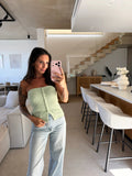 Trägerloses Stricktop – Mint