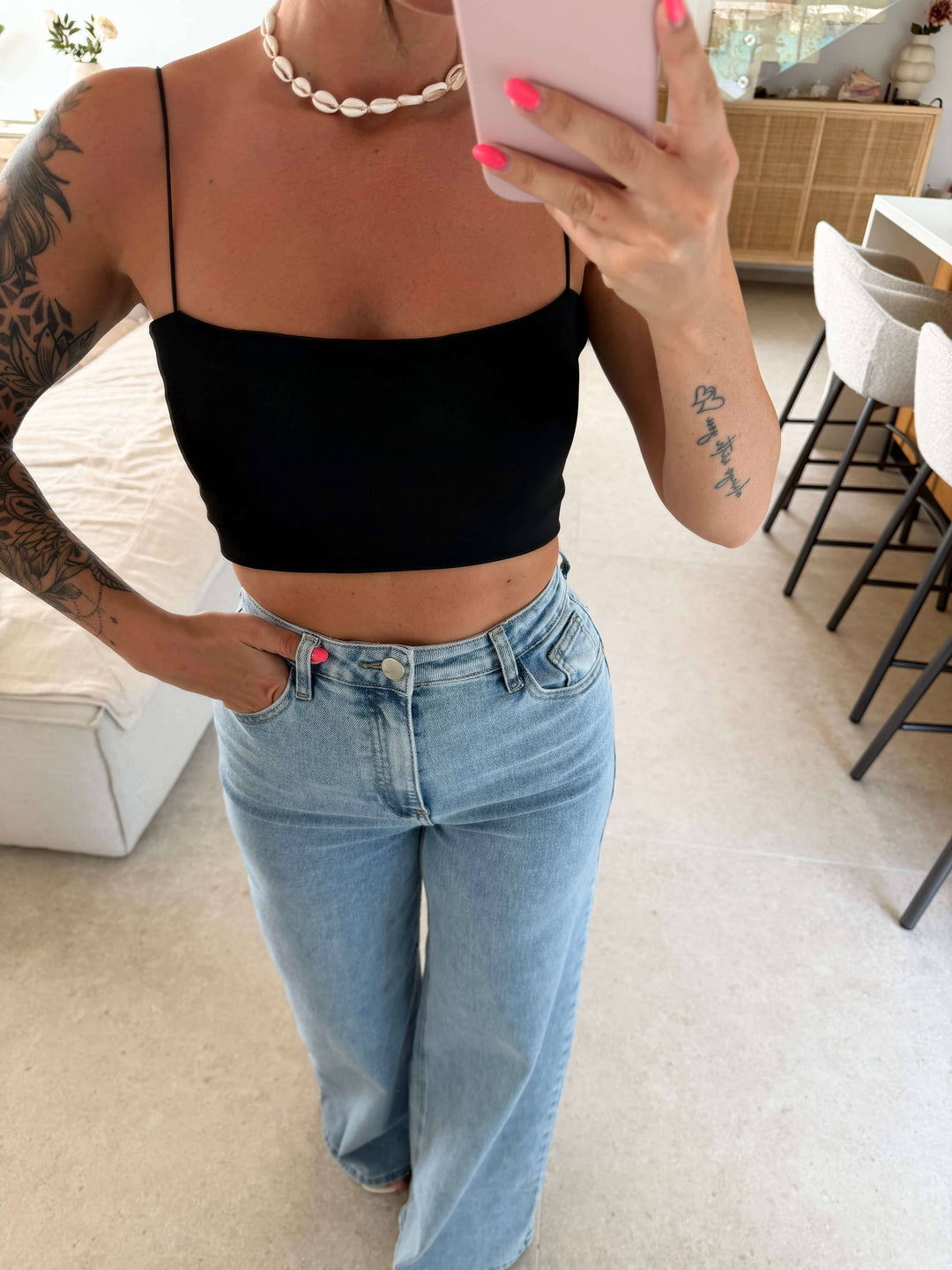 Trägertop - Schwarz Top Lisas Boutique 