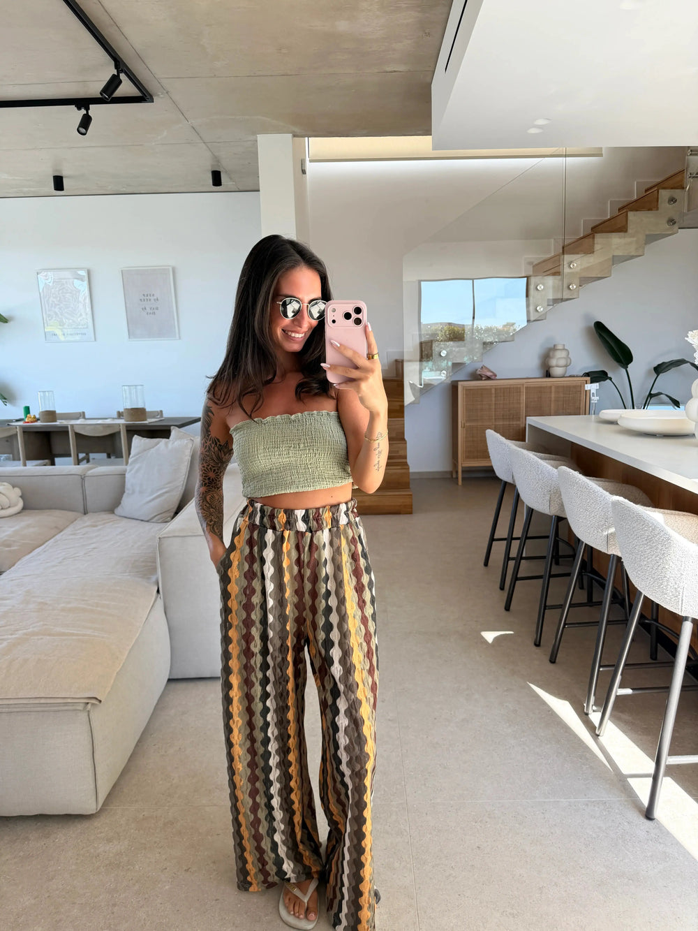 Tube Top – Hellgrün – am Model | Lisa’s Boutique