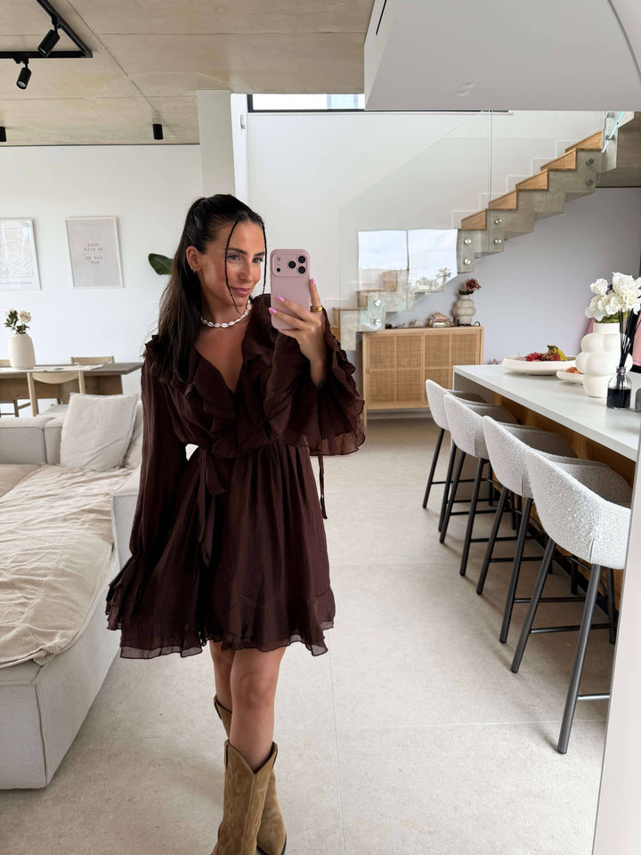 Volantkleid – Braun Kleid Lisas Boutique 