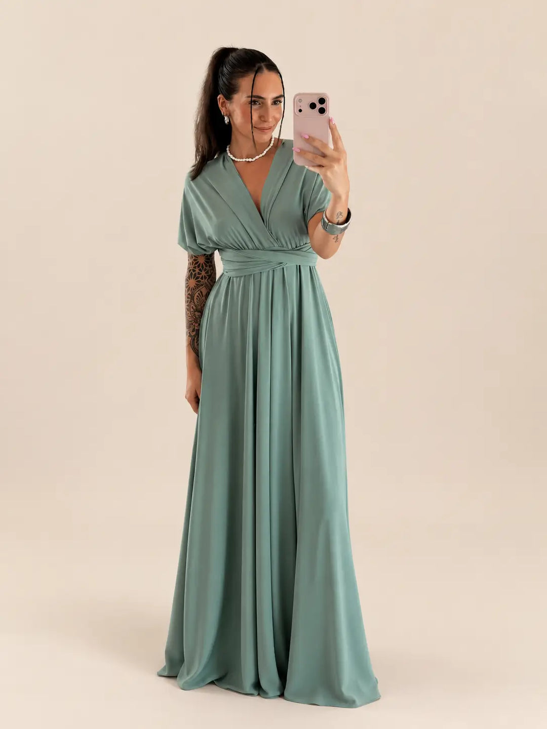 Wickelkleid Damen in Mint Seitenansicht | Lisa’s Boutique