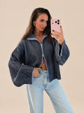 Gestreept Vest met Rits – Blauw